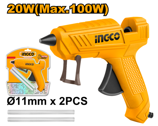 Imagen de PISTOLA SILICONA CALIENTE 100W 10/15G/MIN INGCO GG148