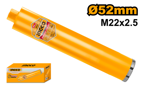 Imagen de MECHA COPA DIAMANTADA SACATESTIGOS HORMIGON Ø 52MM X 450MM TALADRO VERTICAL INGCO DCB580528