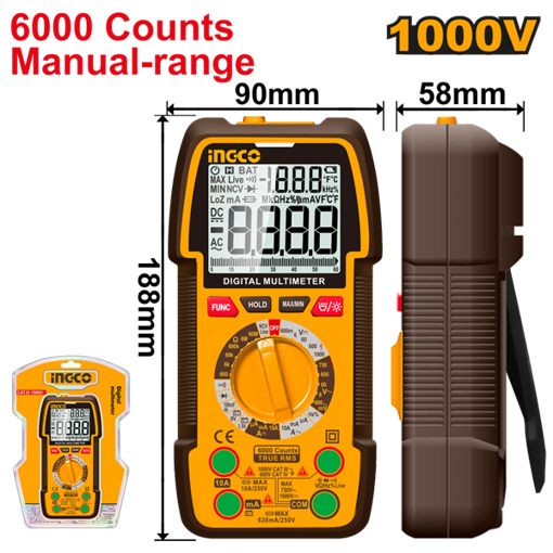 Imagen de TESTER MULTIMETRO  1000V AC/DC DIGITAL DM310002