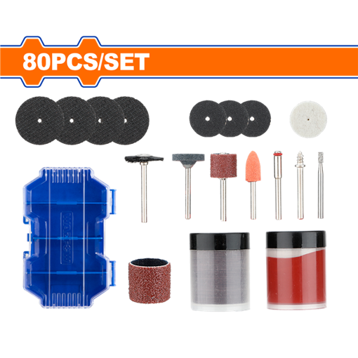 Imagen de SET X 80 PCS ACCESORIO MINI TORNO 1/8 WRR7080 WADFOW