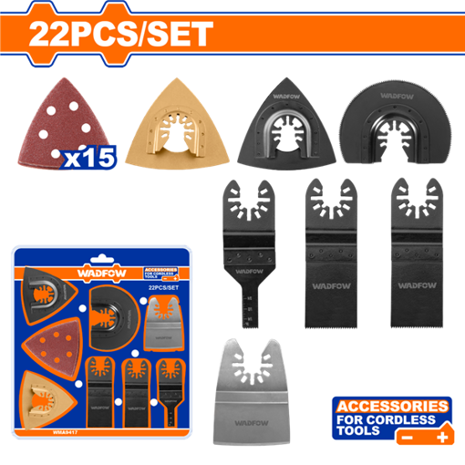 Imagen de SET 22 ACCESORIOS PARA SIERRA MULTIFUNCION WADFOW WMA9417