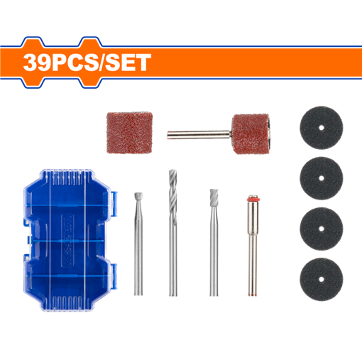 Imagen de SET X 39 PCS ACCESORIO MINI TORNO 1/8 WRR1039 WADFOW