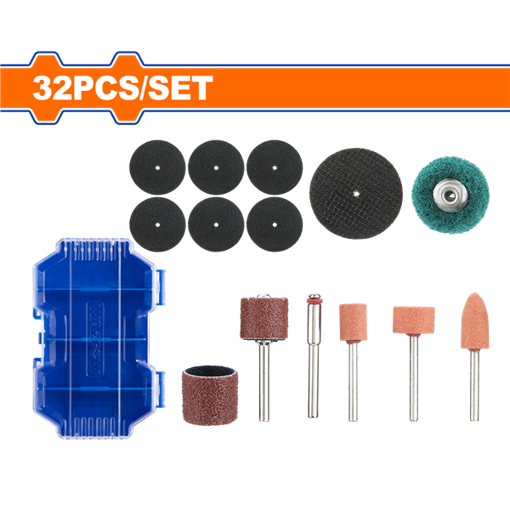 Imagen de SET X 32 PCS ACCESORIO MINI TORNO 1/8 WADFOW WRR5032