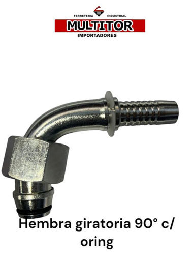 Imagen de HIDRAULICA H/GIRATORIA 90º TUBO O.D. 6 MM 12 ESP. 1/4" C/ORING