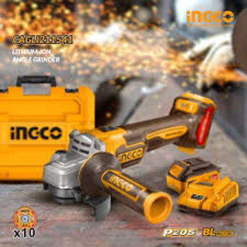 Imagen de SET AMOLADORA A BATERIA 20V BL + VALIJA INGCO CAGLI211541