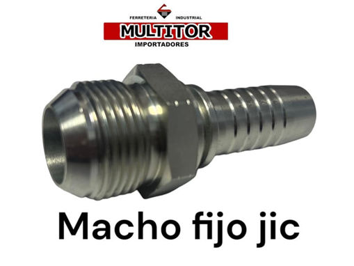 Imagen de HIDRAULICA MACHO FIJO M/M JIC  7/16 ESP. 3/16"
